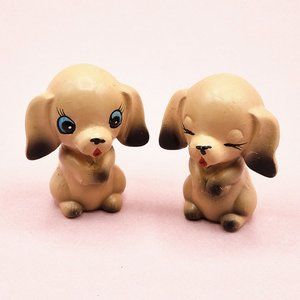 Vintage Ceramic Mini Dog Figurines Set of 2